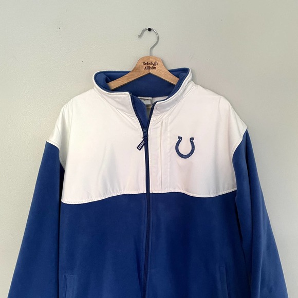 NFL Colts Blue Fleece Full Zip Jacket in Men's Size XXL - Picture 2 of 16